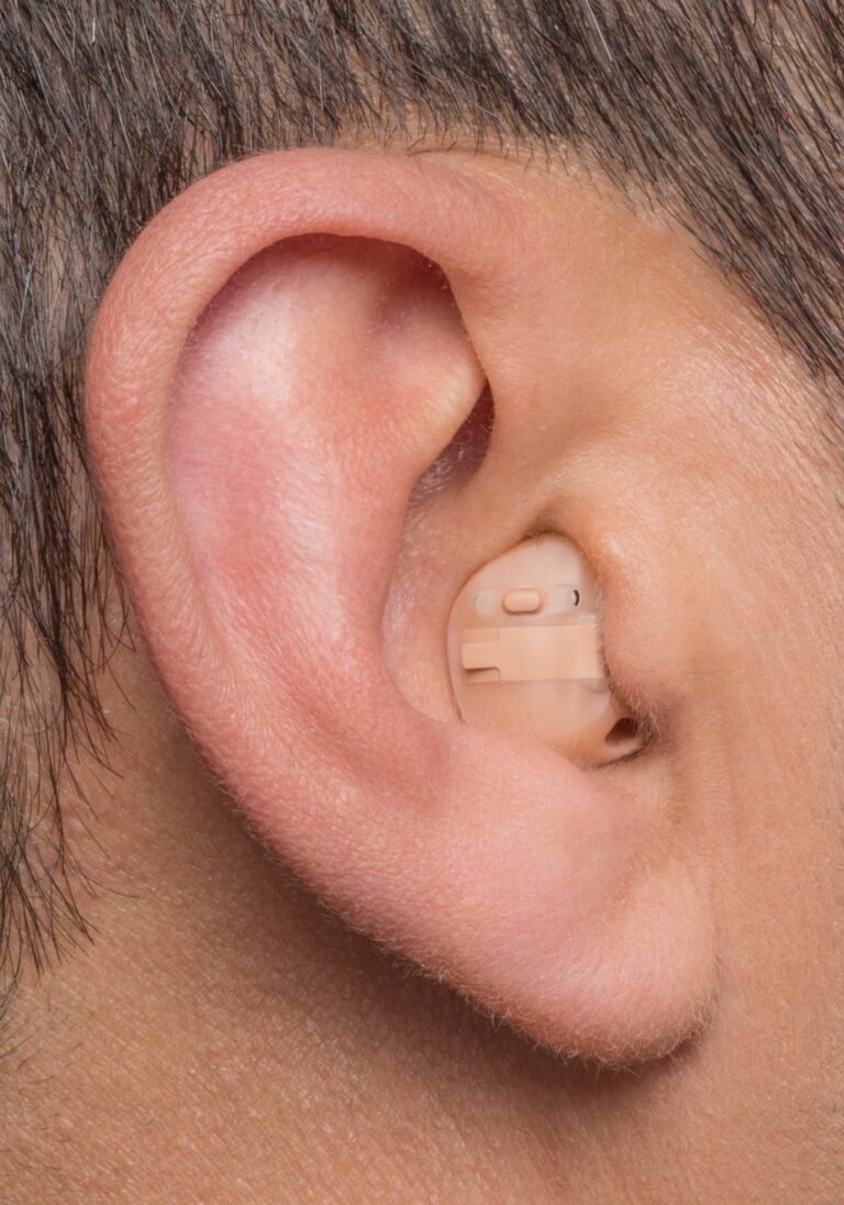 Close-up of an in-the-canal (ITC) hearing aid